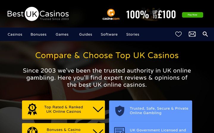 Screenshot of bestukcasinos.co.uk