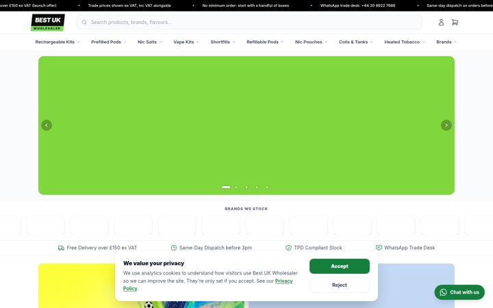 Screenshot of bestukwholesaler.co.uk