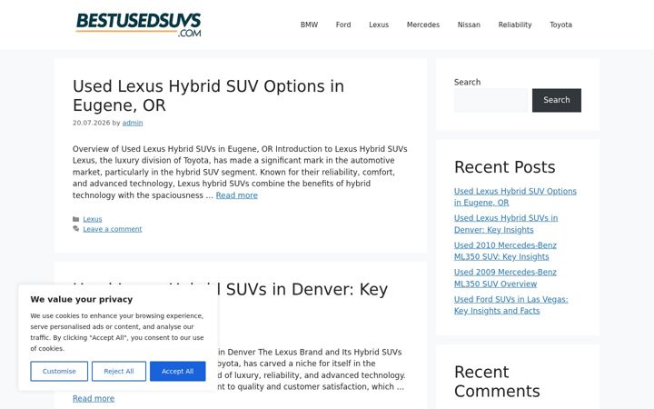 Screenshot of bestusedsuvs.com