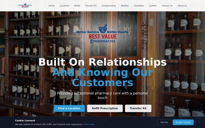 Screenshot ta' bestvaluepharmacies.com