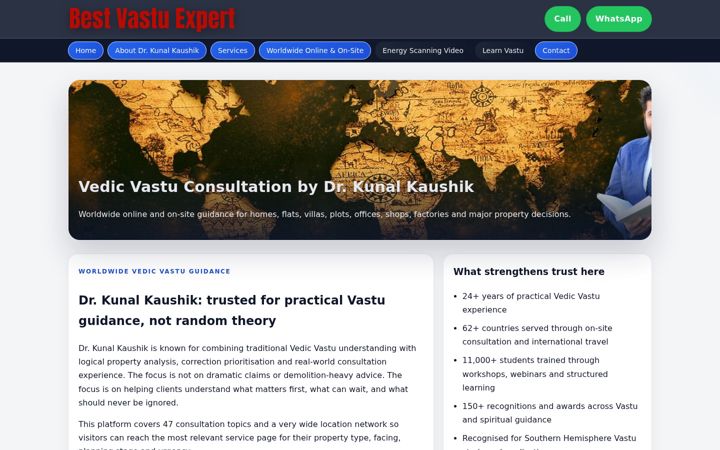 Screenshot of bestvastuexpert.com