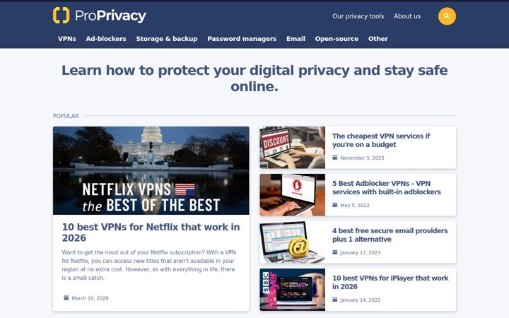 Ekraanipilt saidist bestvpn.com