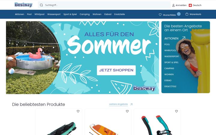 Screenshot of bestway-shop.ch