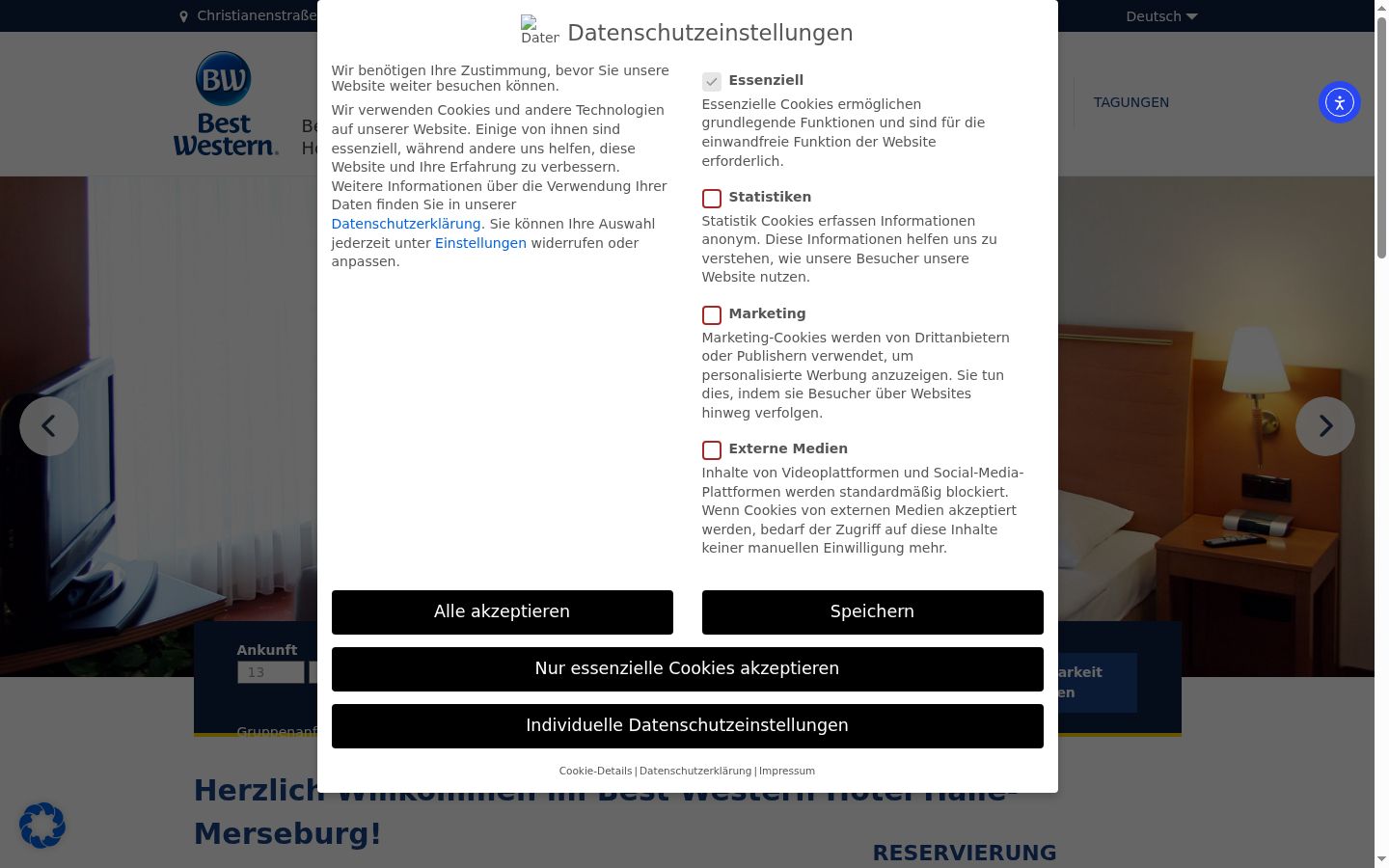 Screenshot of the consent banner shown before any interaction