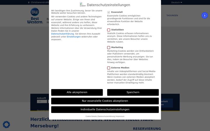 Posnetek zaslona bestwestern-halle-merseburg.de