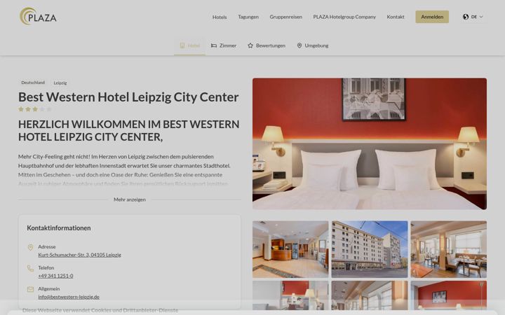 Screenshot of bestwestern-leipzig.de