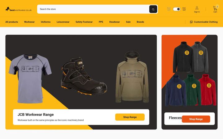 Screenshot von bestworkwear.co.uk