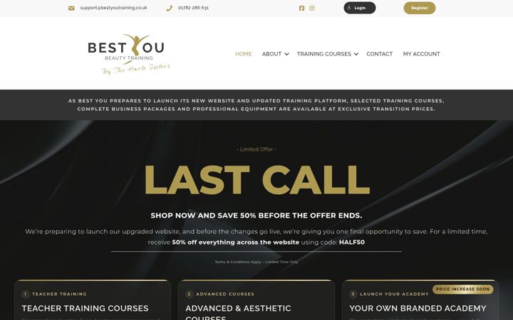Screenshot von bestyoutraining.co.uk