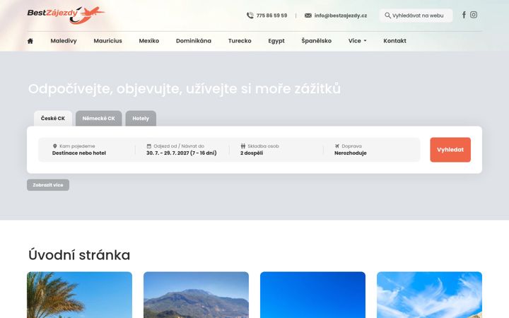 Zrzut ekranu bestzajezdy.cz