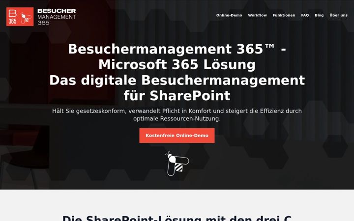 Screenshot of besuchermanagement365.de