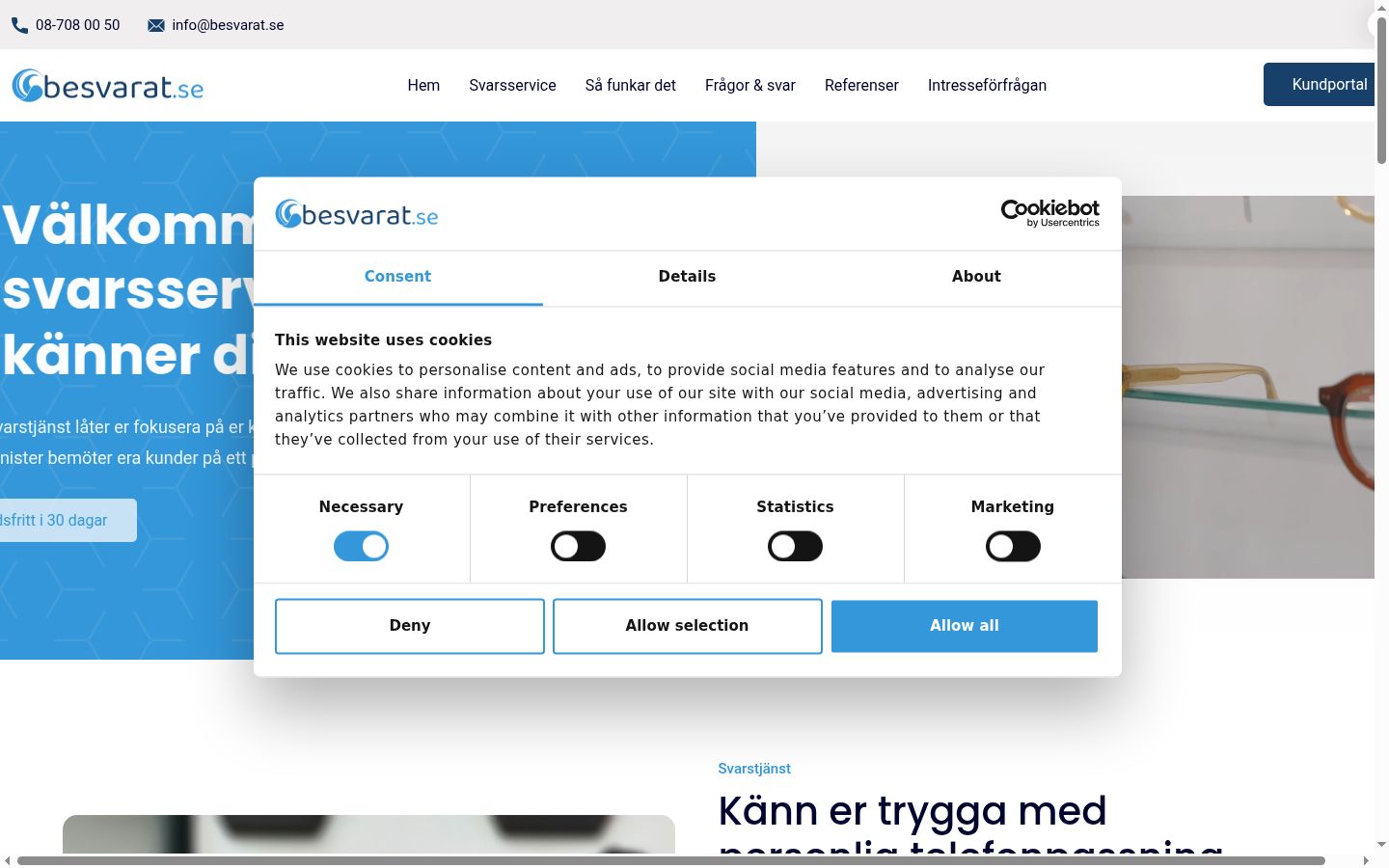 Sutikimo reklamjuostės, rodytos prieš bet kokią sąveiką, ekrano kopija