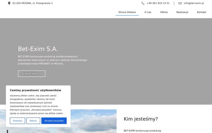 Captura de pantalla de bet-exim.pl