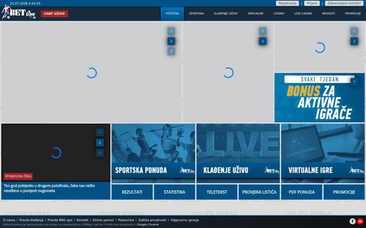Screenshot of bet-live.ba