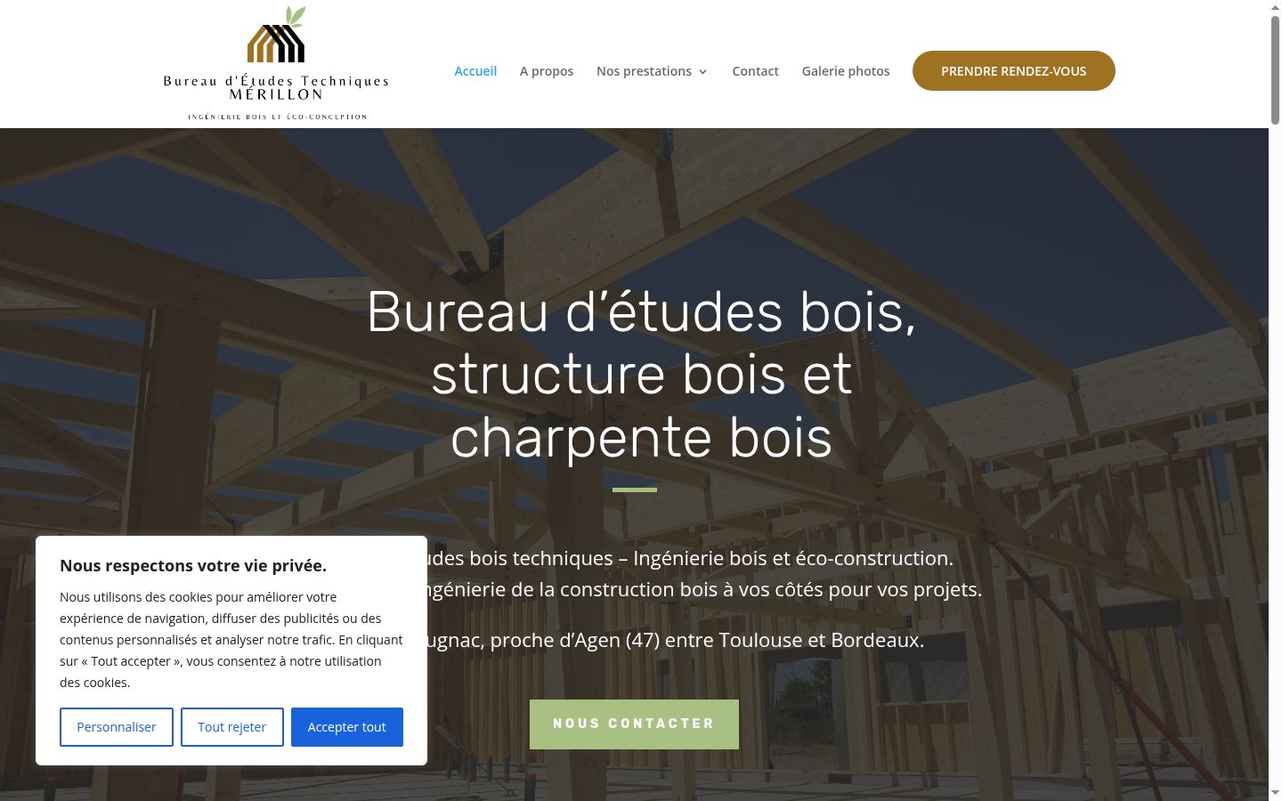 Capture d'écran de la bannière de consentement affichée avant toute interaction