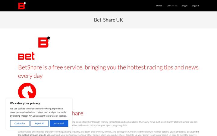 Screenshot von bet-share.co.uk