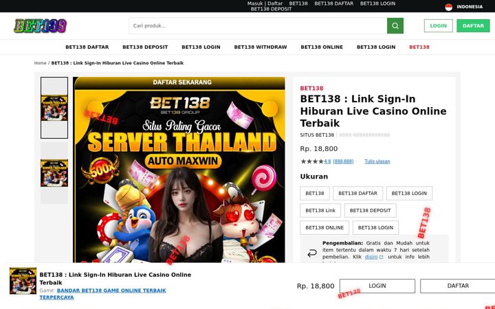 Screenshot of bet138.pro