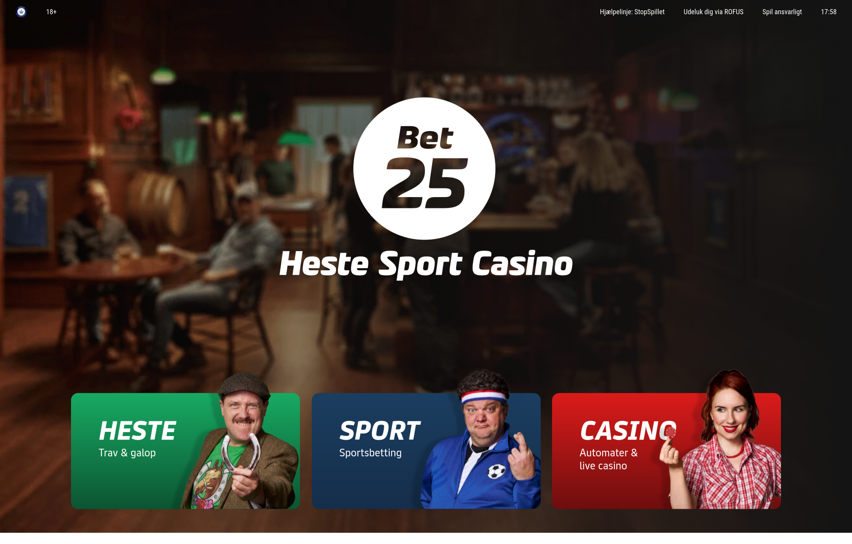 Screenshot of bet25.dk