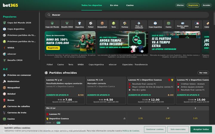 Екранна снимка на bet365.bet.ar