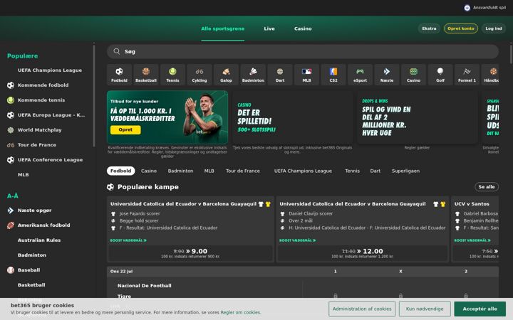 Screenshot of bet365.fr