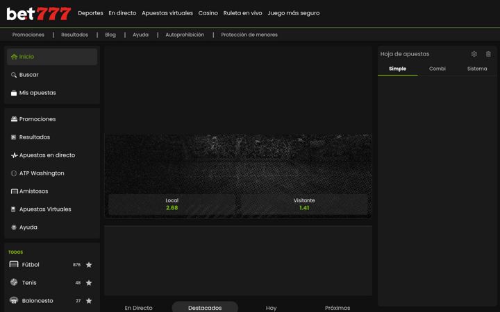 Screenshot of bet777.es