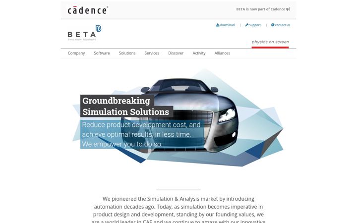 Screenshot of beta-cae.com