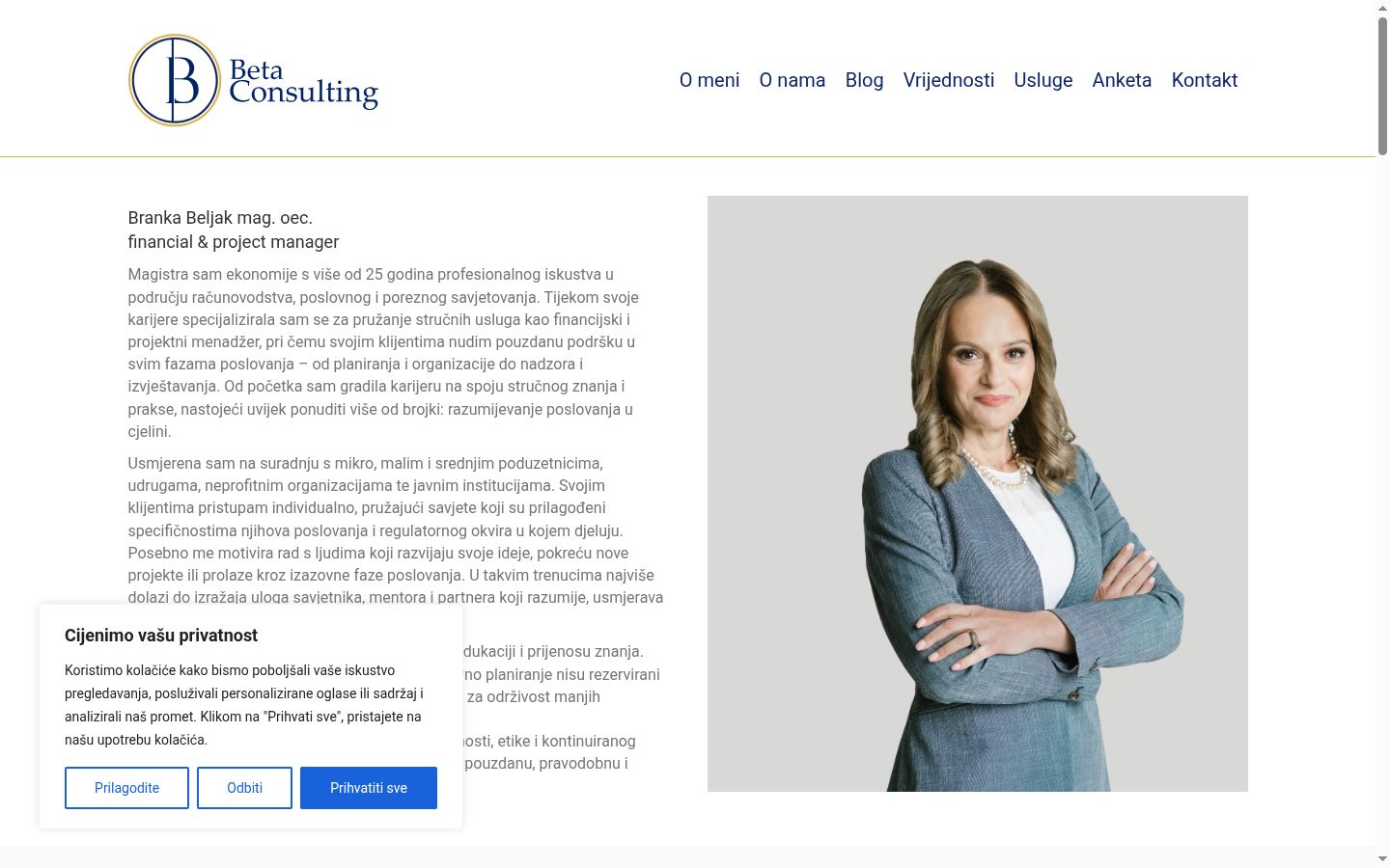Captura de ecrã do banner de consentimento apresentado antes de qualquer interação