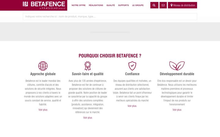 Screenshot of betafence.ch
