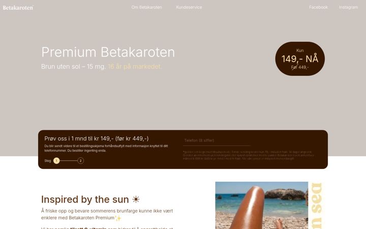 Screenshot of betakaroten.no