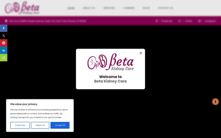 Kuvakaappaus sivustosta betakidney.org