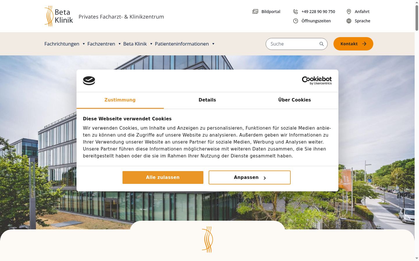Capture d'écran de la bannière de consentement affichée avant toute interaction