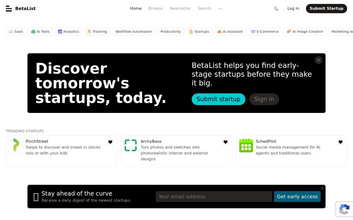 Screenshot of betalist.com