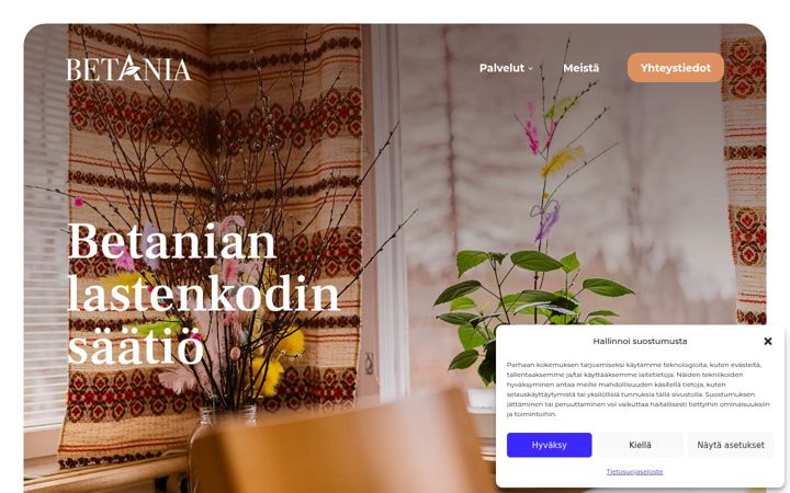 Screenshot of betanialastenkoti.fi