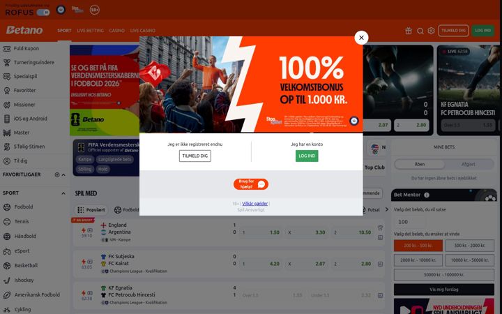 Screenshot von betano.com