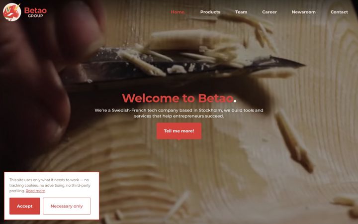 Screenshot of betao.se
