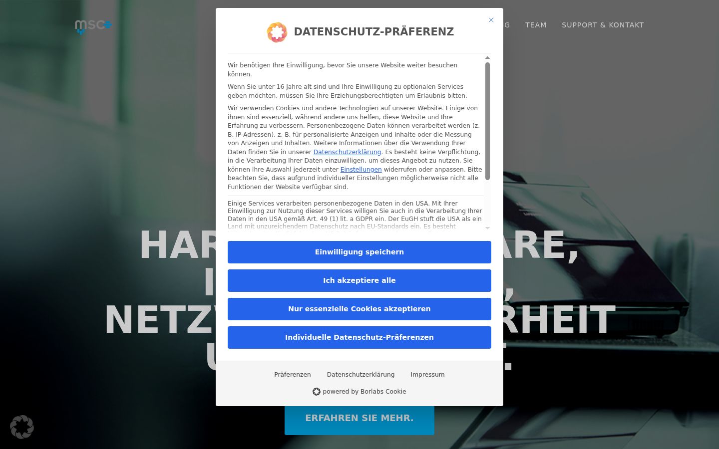 Sutikimo reklamjuostės, rodytos prieš bet kokią sąveiką, ekrano kopija