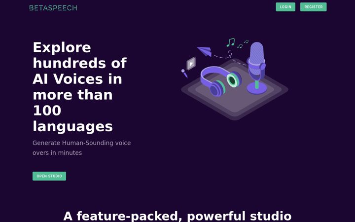 Screenshot of betaspeech.com