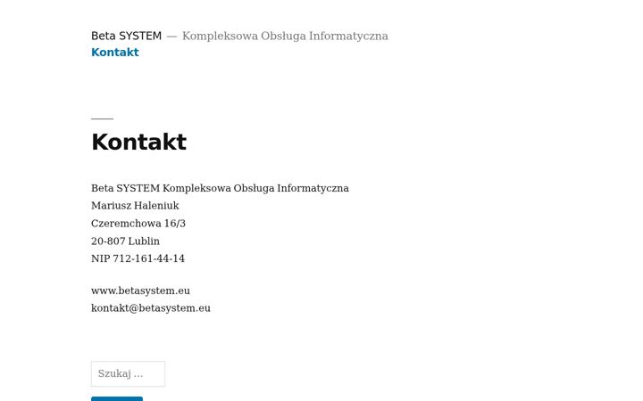 Screenshot van betasystem.eu