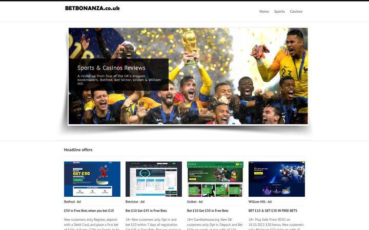 Screenshot of betbonanza.co.uk