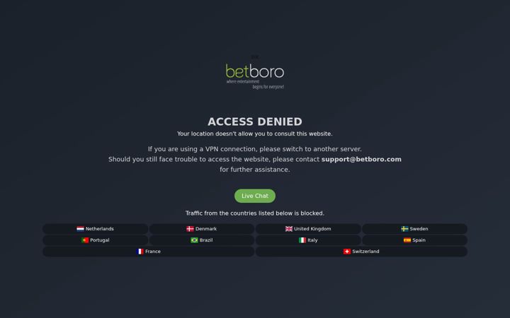 Screenshot of betboro.com