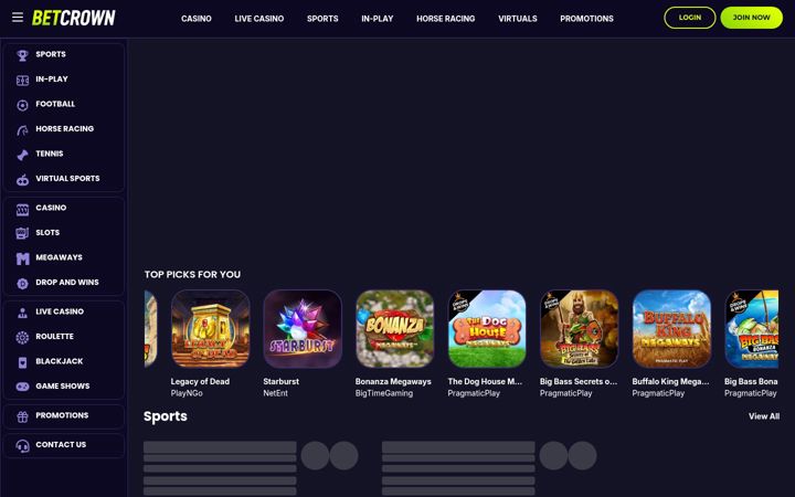Screenshot of betcrown.co.uk