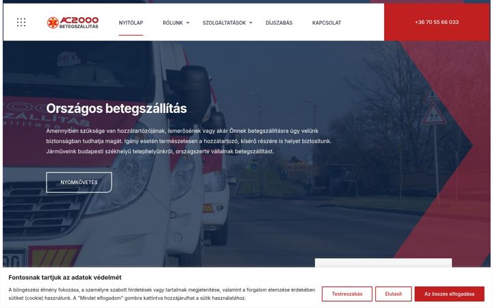 Screenshot of betegekszallitasa.hu