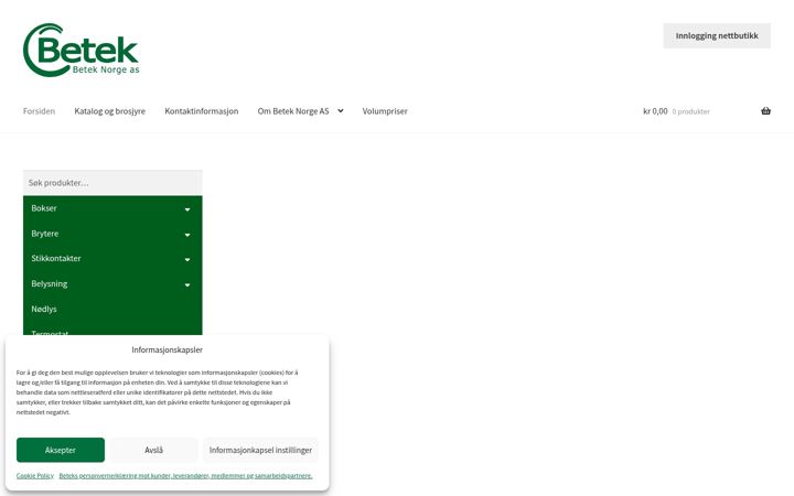 Screenshot of betek-norge.no