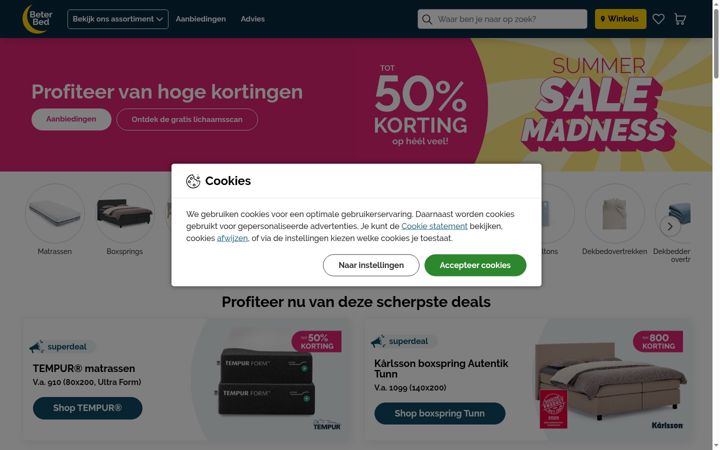 Screenshot of beterbed.nl