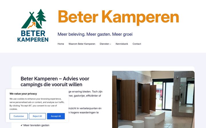 Screenshot of beterkamperen.nl