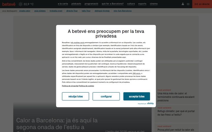 Screenshot of beteve.cat