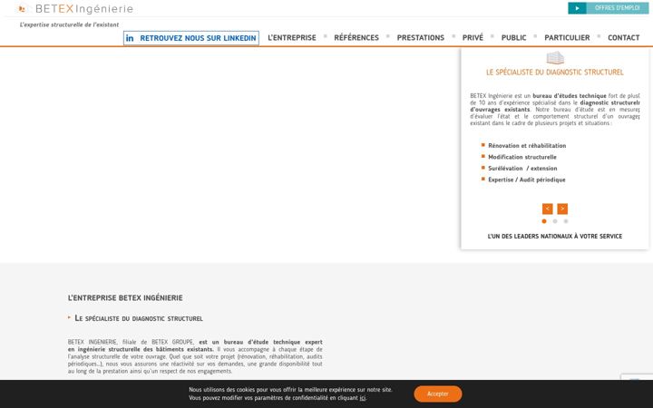 Screenshot of betex-ingenierie.com