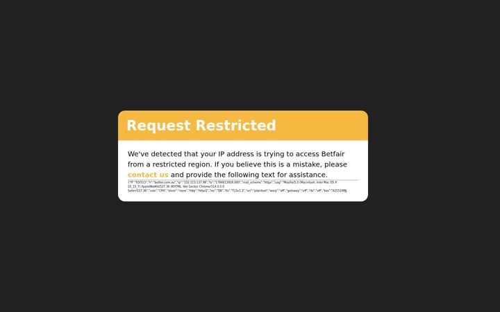 Screenshot of betfair.com.au