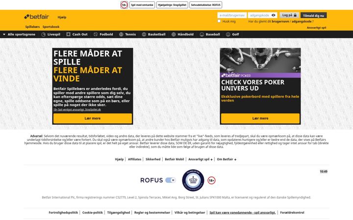 Ekrānuzņēmums no betfair.com