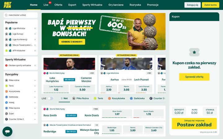 Screenshot of betfan.pl