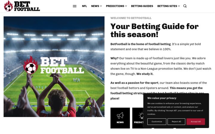 Screenshot of betfootball.com